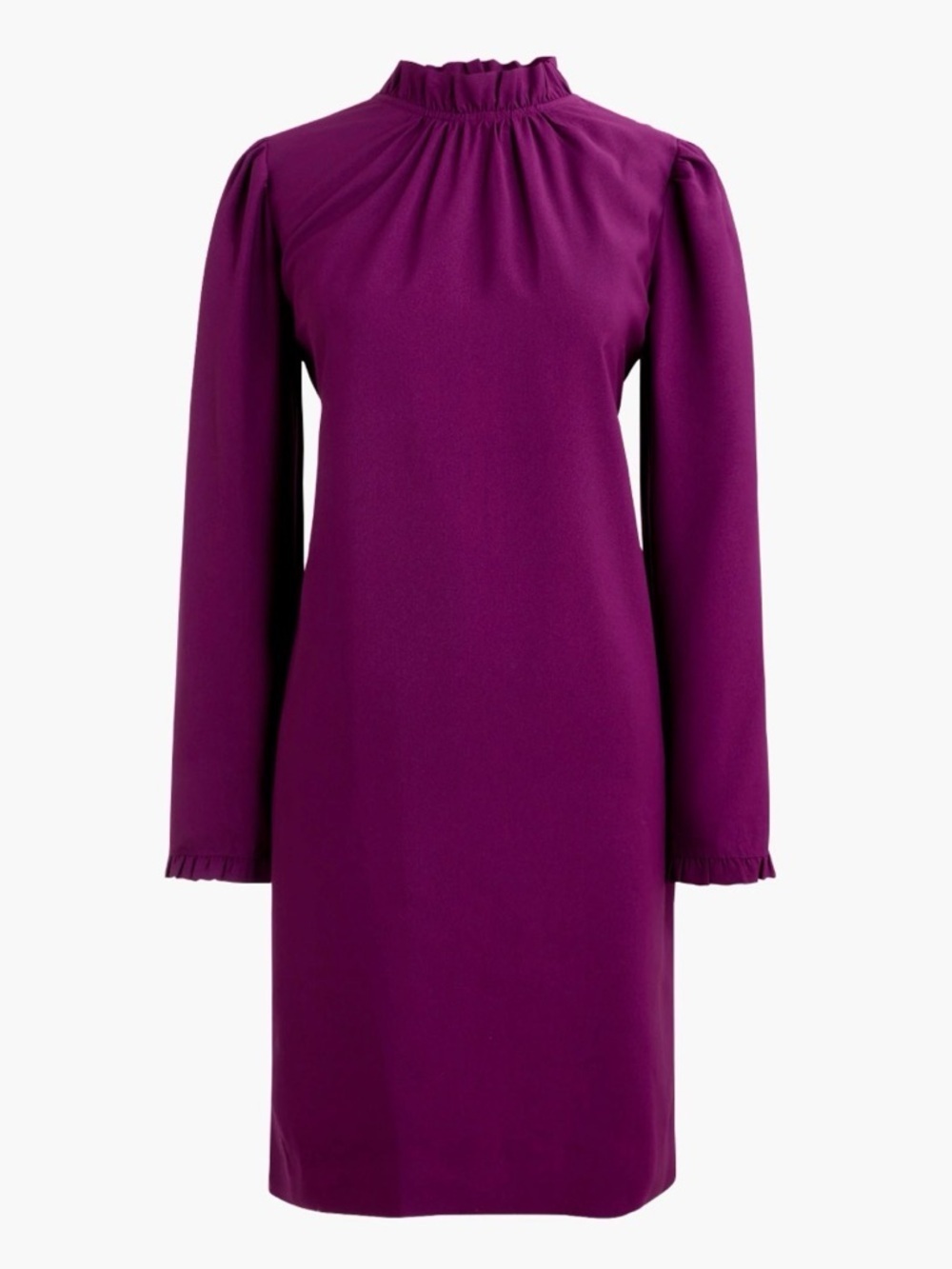 J. Crew Factory Size 6 Purple Ruffleneck Shift Dress NEW!